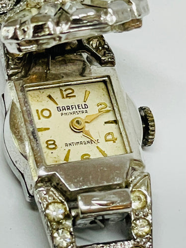 Rhinestone Silver Watch Devil's Details